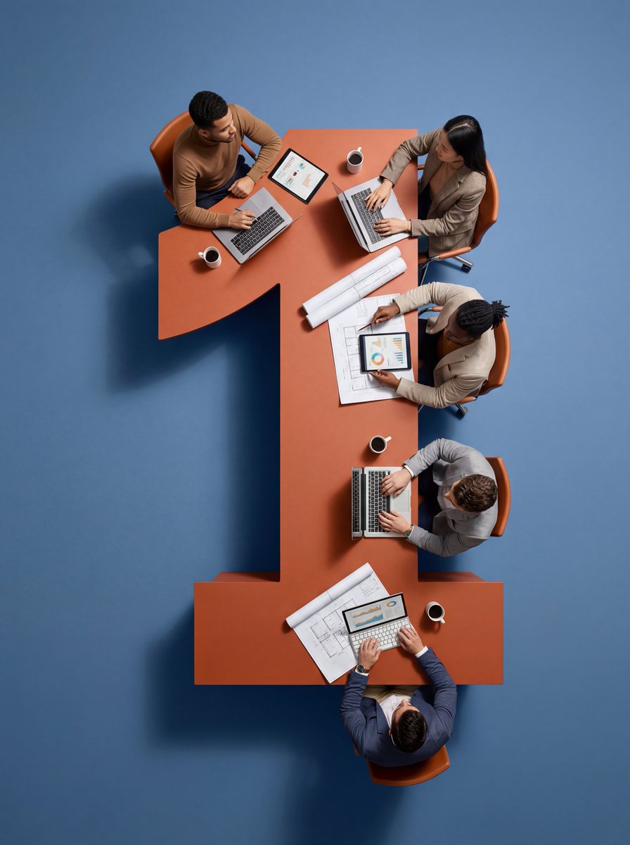 Top-Down Flat Lay of Custom-Shaped Conference Table (Duplicate) 2