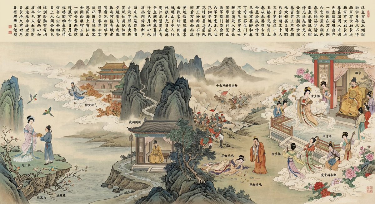 Classical Chinese poem illustration with text 2