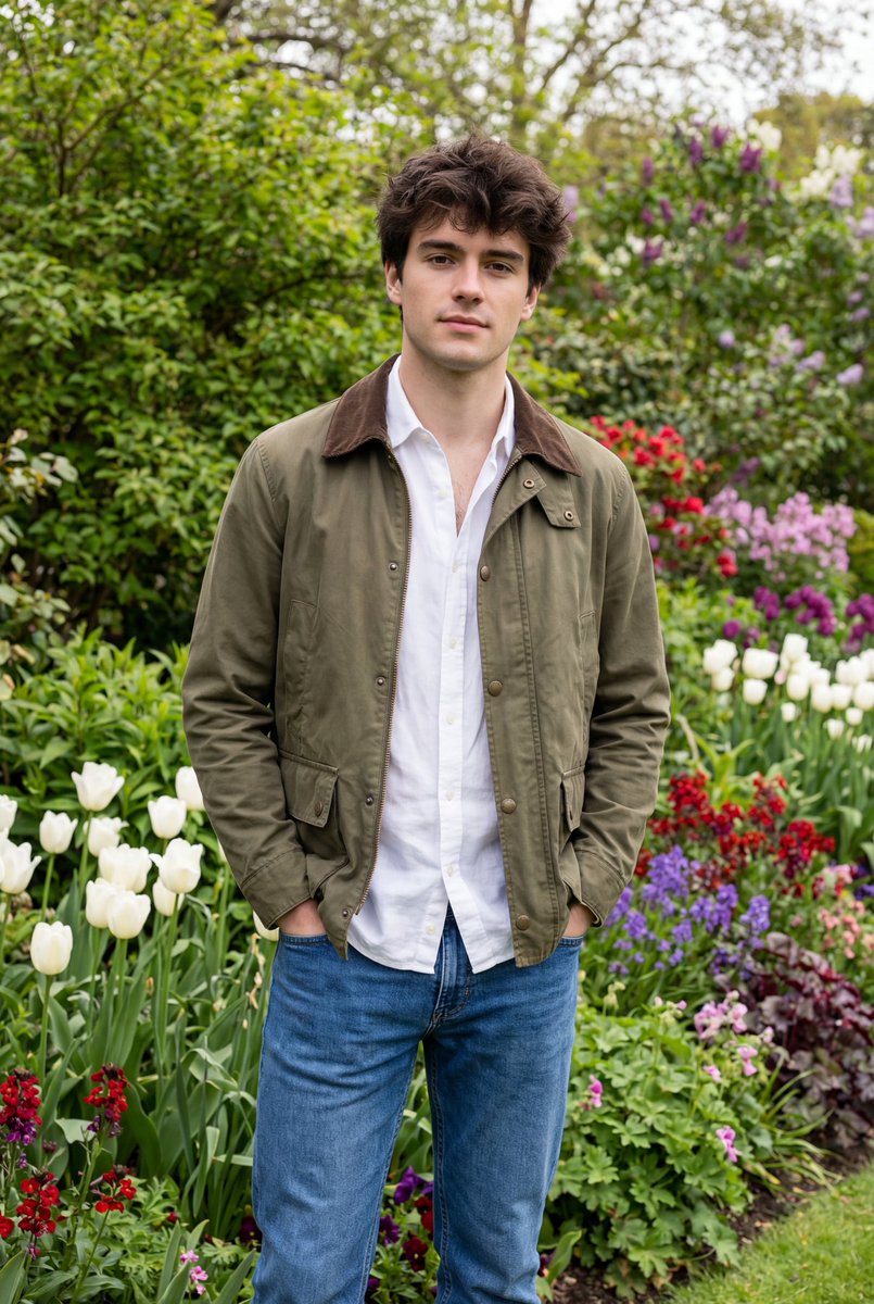 Natural Editorial Portrait of a Man in a Garden