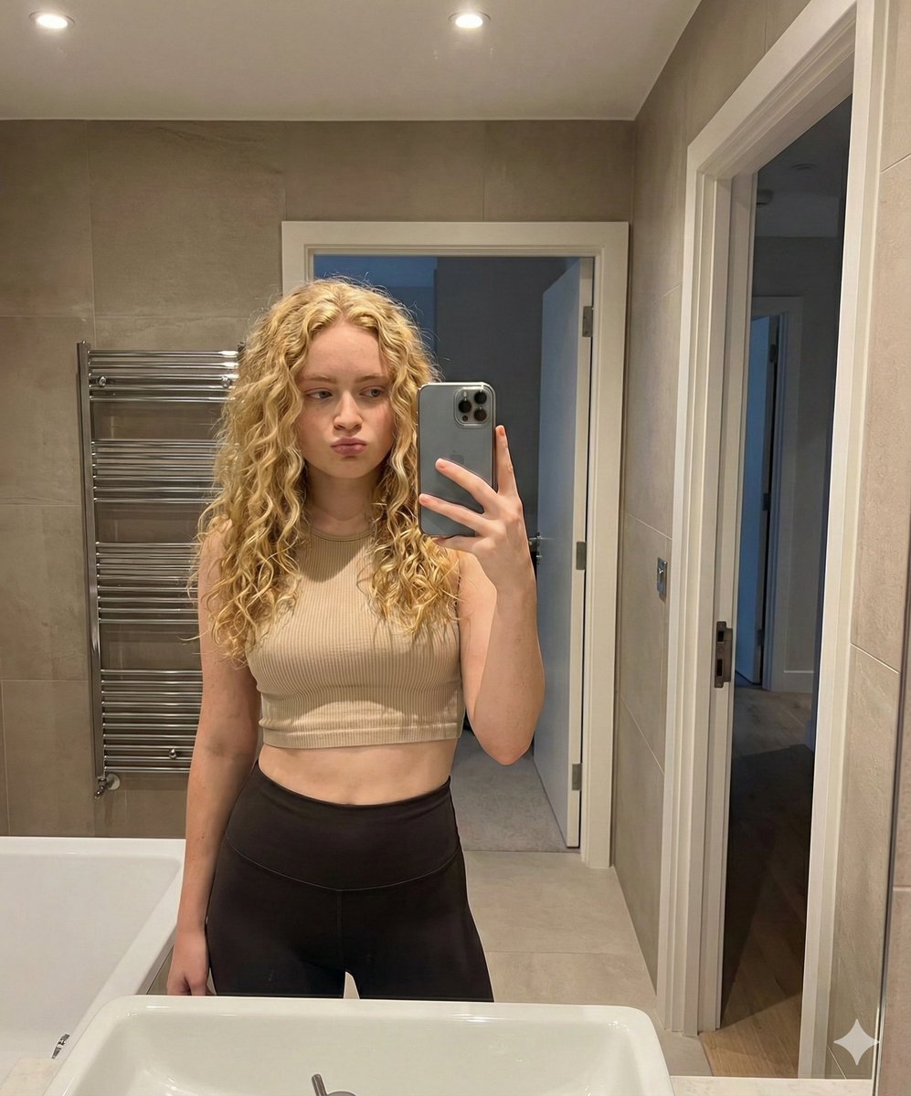 Mirror Selfie in Modern Bathroom Prompt