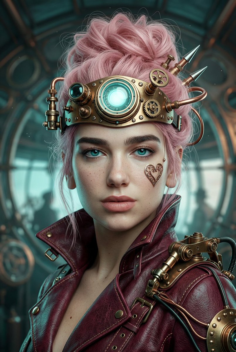 Steampunk Pastel Pink Portrait 2