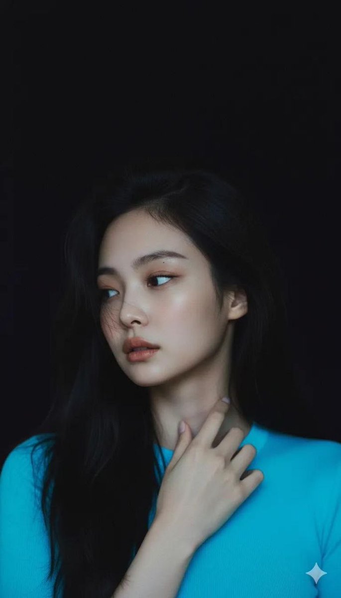 Moody Cinematic Portrait with Neon Blue Top 2