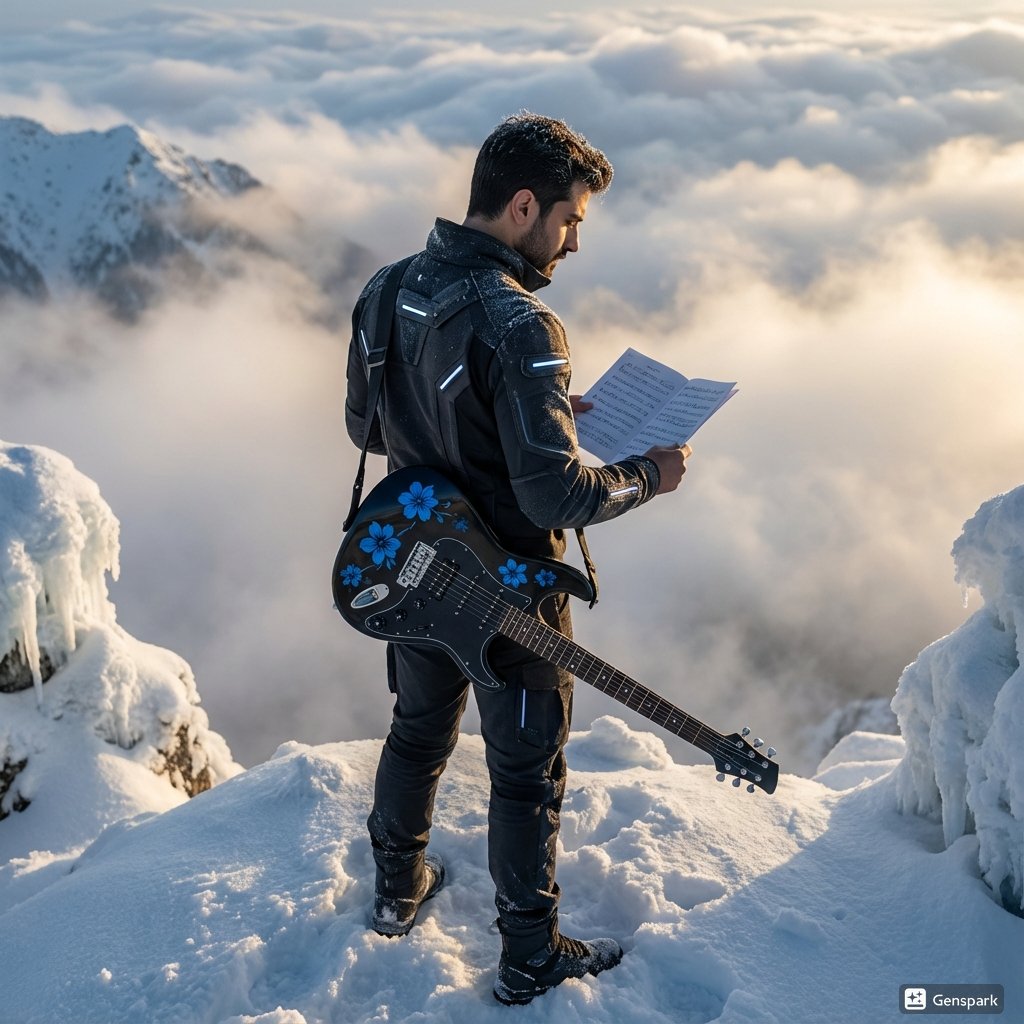 Future Fit Guitarist Above the Clouds