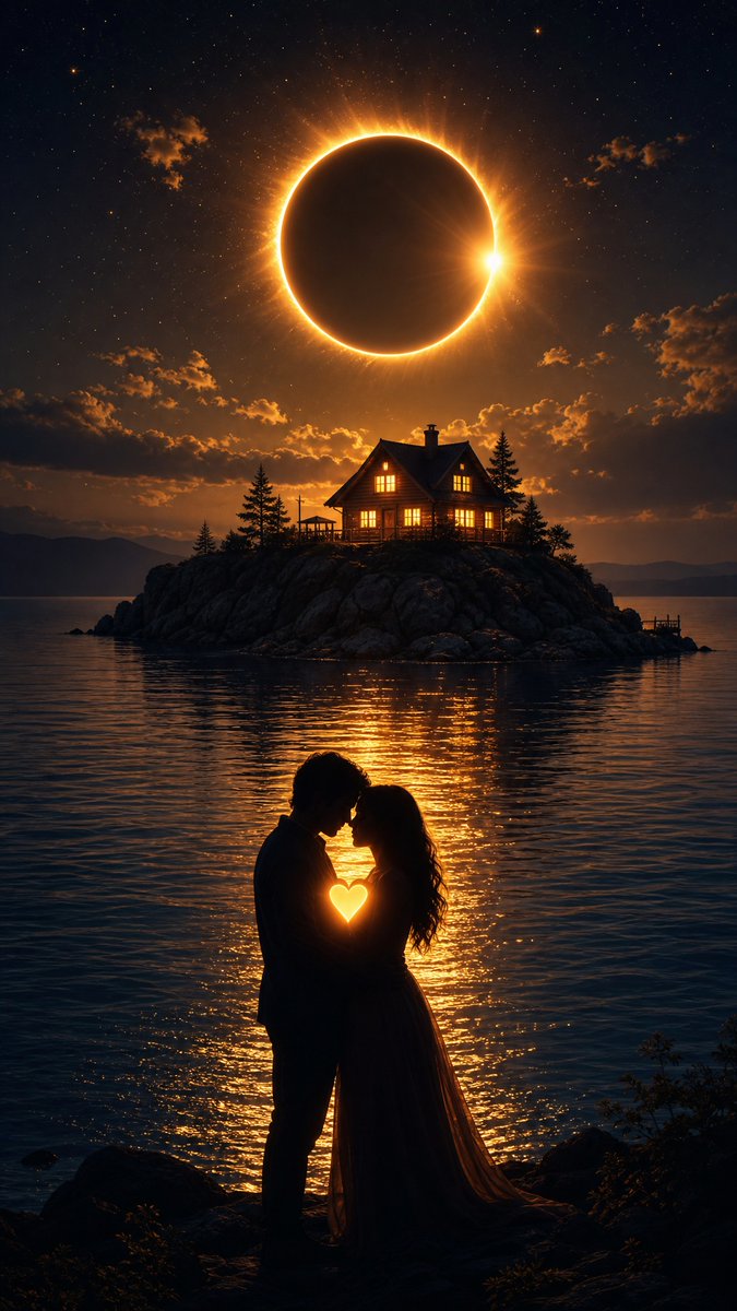 Solar Eclipse Romantic Silhouette 2