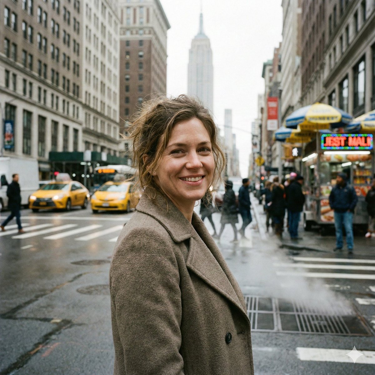 Photorealistic Close-Up of Woman in Busy NYC Street 2