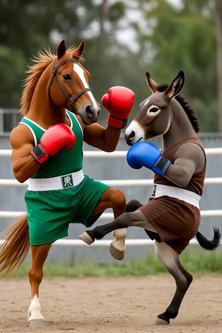 Horse vs Donkey Boxing