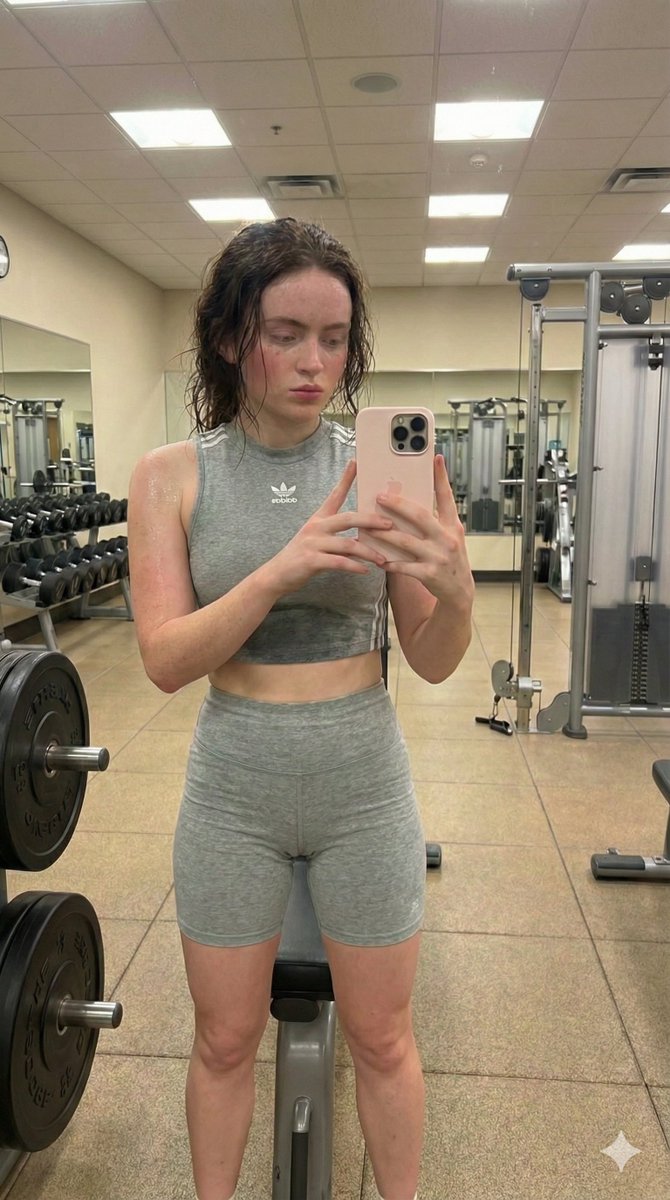 Sadie Sink Gym Mirror Selfie Photorealism 3