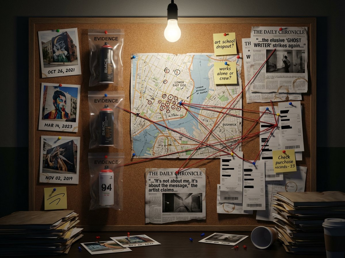 Noir Detective Evidence Board Visualization 2