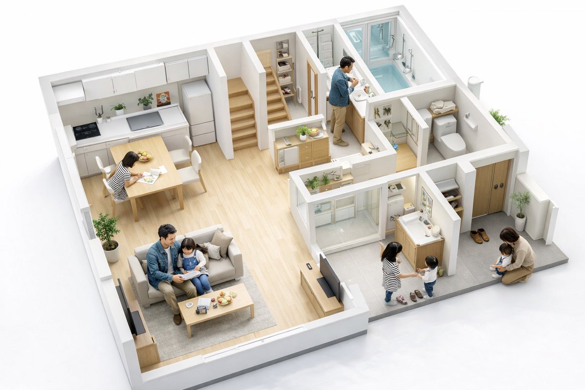 Floor Plan Visualization with Family Life 2