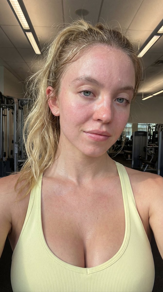 Ana de Armas Post-Workout Gym Selfie Portrait 2