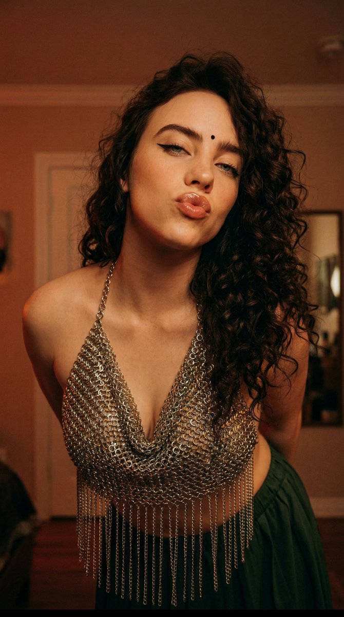 Close-up Portrait with Metallic Chainmail Top 2