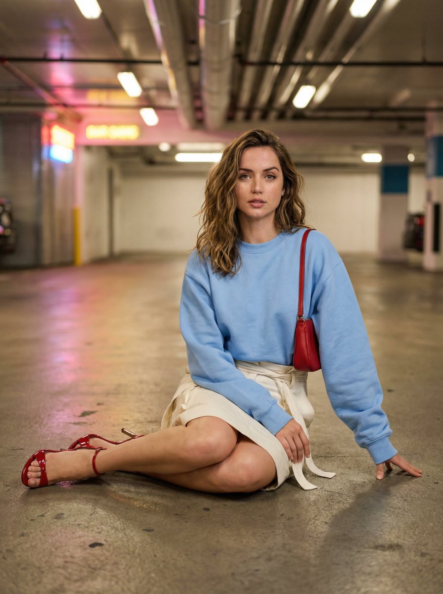 Cinematic Fashion Portrait in Underground Parking
