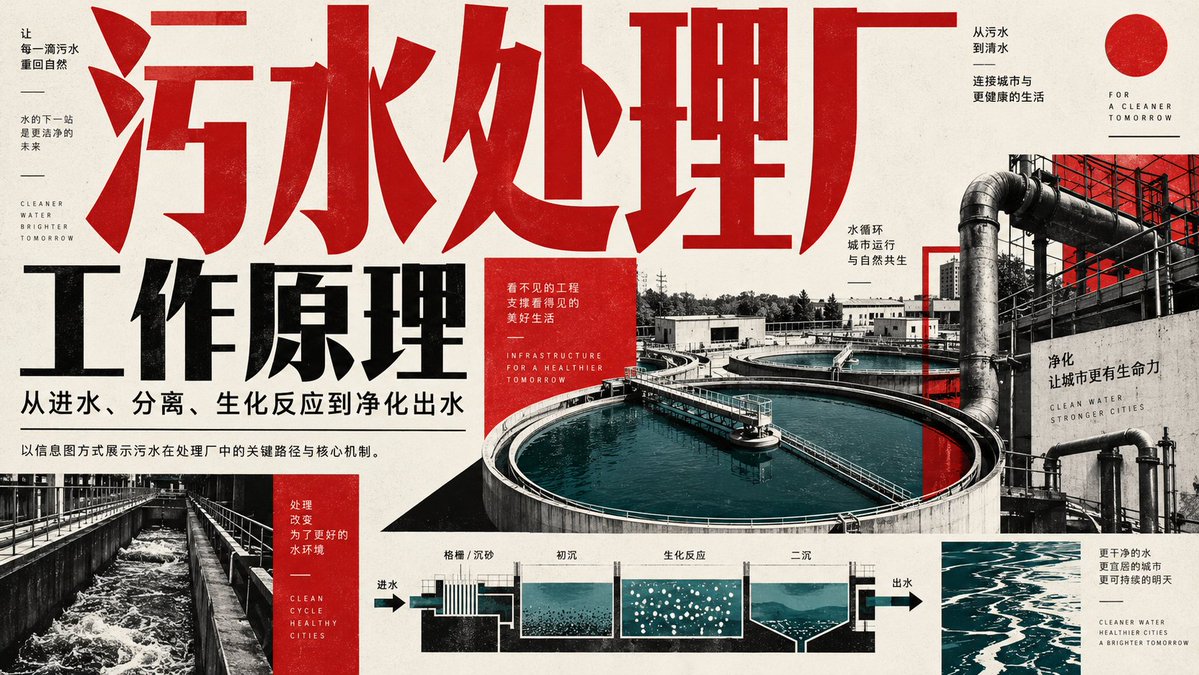 Infographic / Edu Visual - Wastewater Treatment Plant Infographic