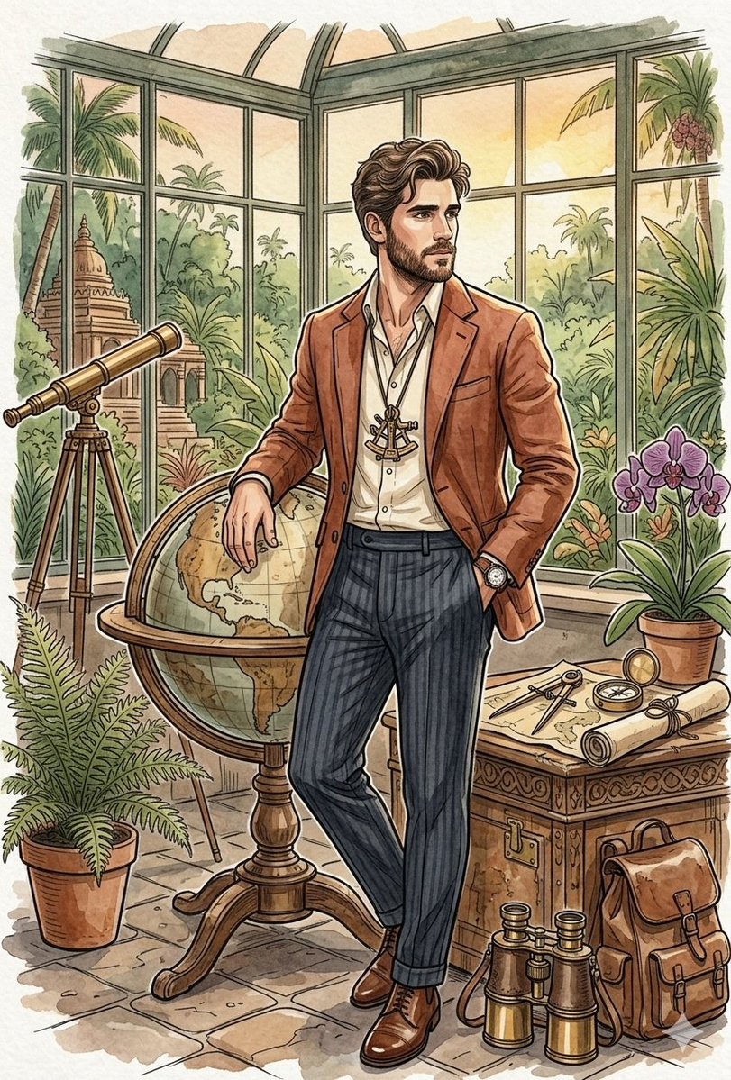 Vintage Explorer Watercolor Illustration 4