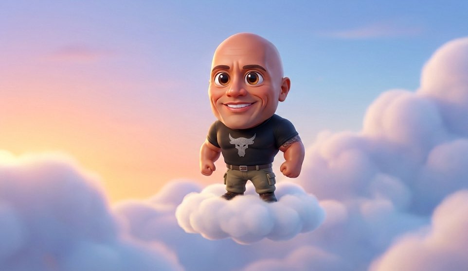 Pixar-Style Celebrity Caricature on Cloud