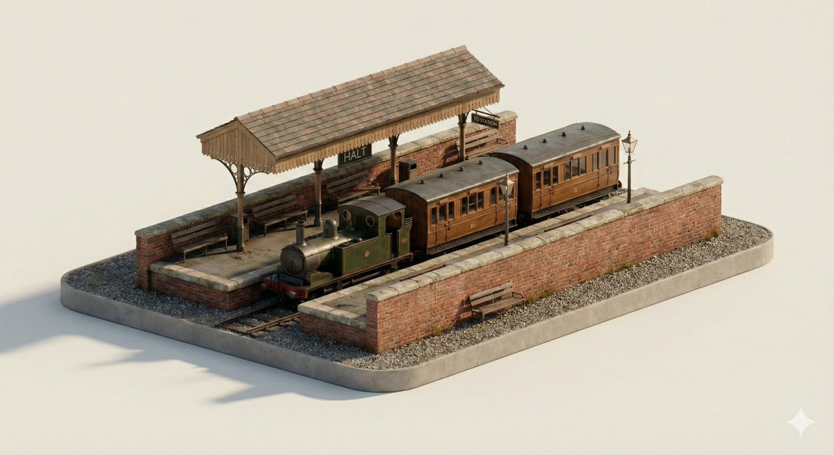 3D Isometric Urban Transit Stop Diorama Prompt 2