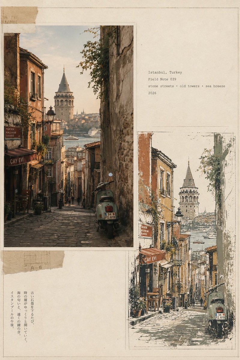 信息图 / 教育视觉图 - 复古旅行日志编辑拼贴画