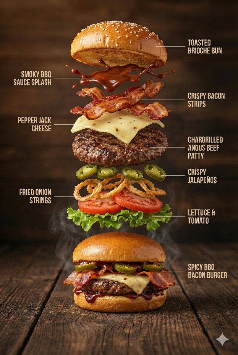 Hyper-Realistic Gourmet Burger Infographic 2