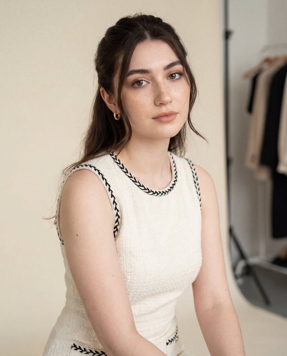 Minimalist Studio Portrait with High Facial Fidelity