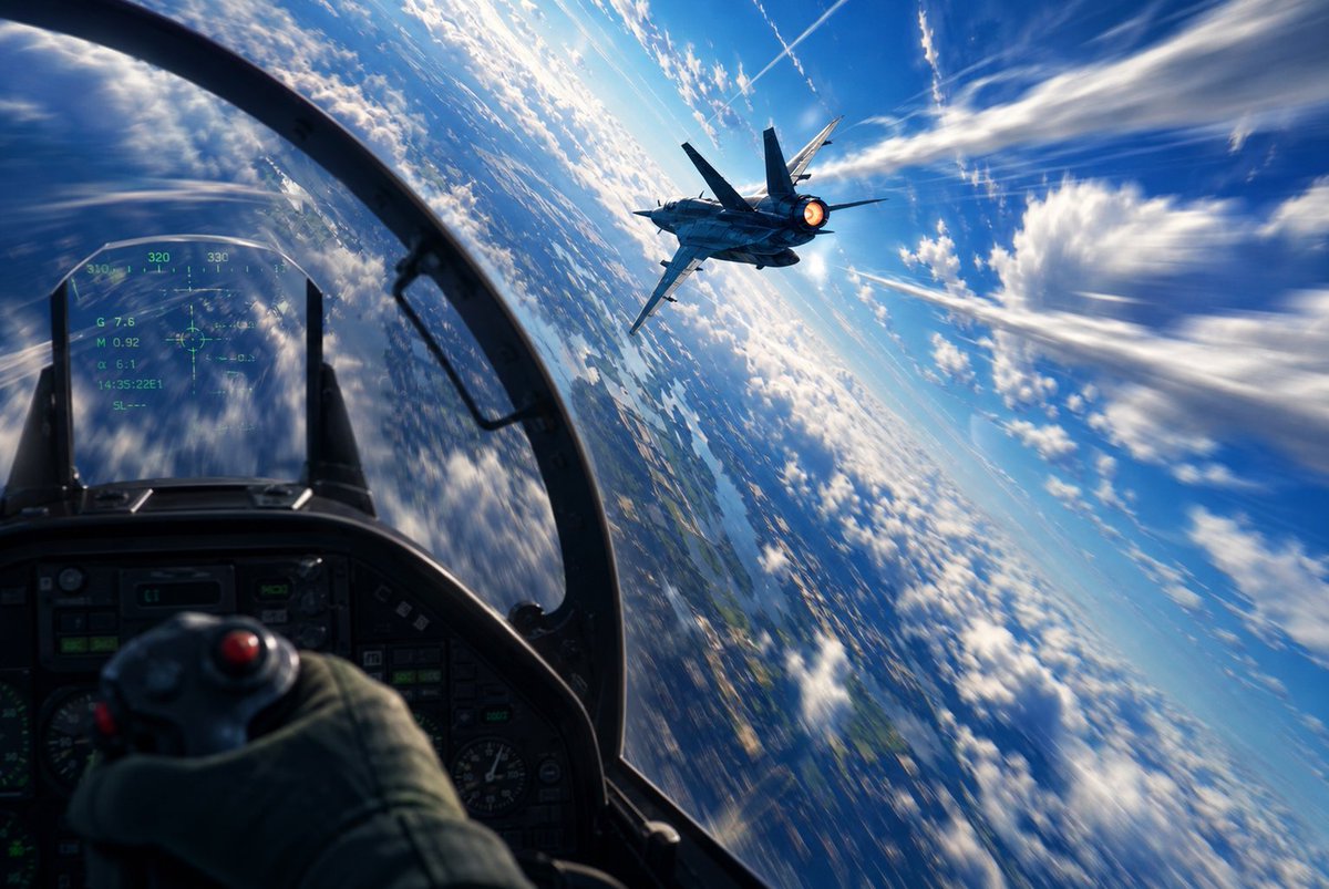 YouTube Thumbnail - Fighter Jet Cockpit View Banking Turn