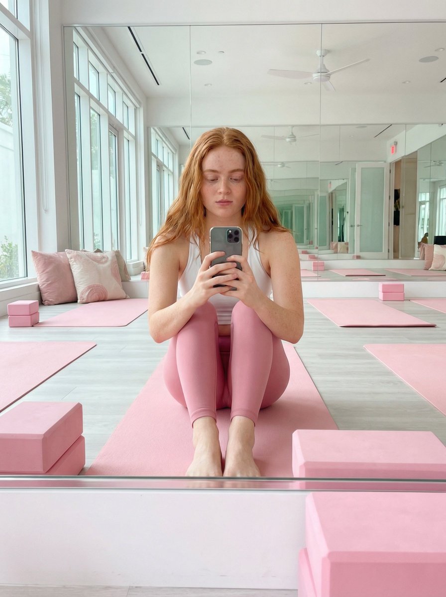 Influencer Fitness Studio Mirror Selfie