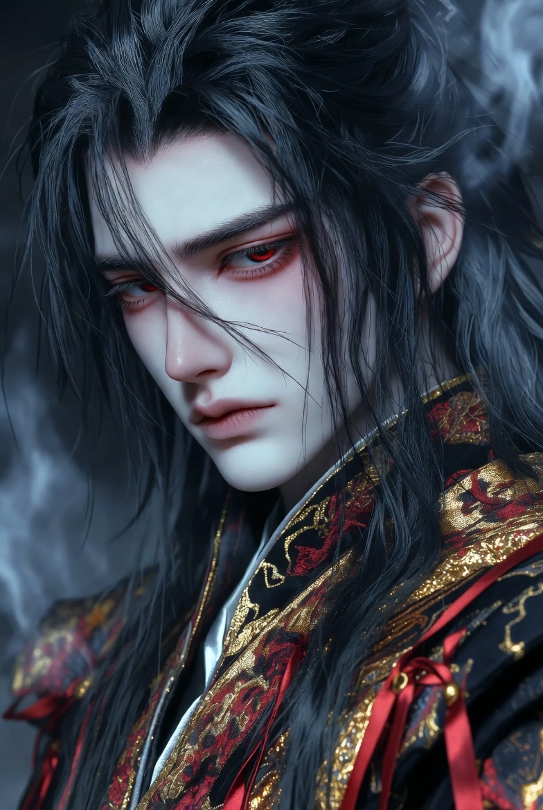 Detailed Cinematic Wuxia Scene Prompt: Dark Raven vs. Azure Frost