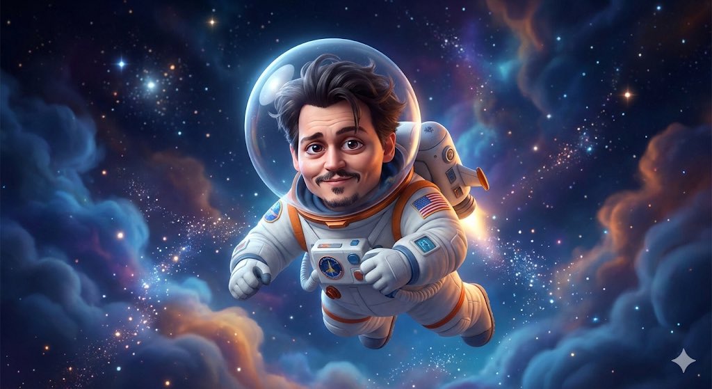 Pixar Style Celebrity Astronaut Caricature 4