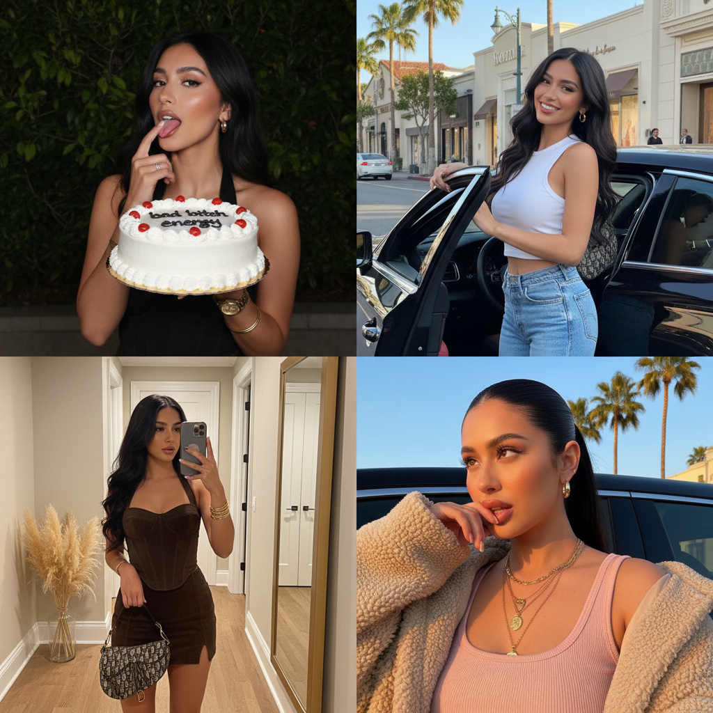 Glamorous Influencer Birthday Collage (2x2 Grid)