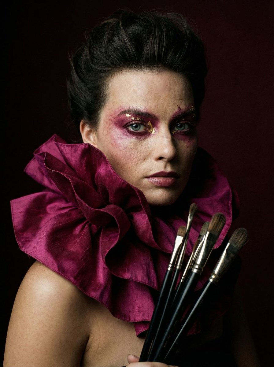 Hyper-Realistic Editorial Portrait of 'The Crimson Alchemist'