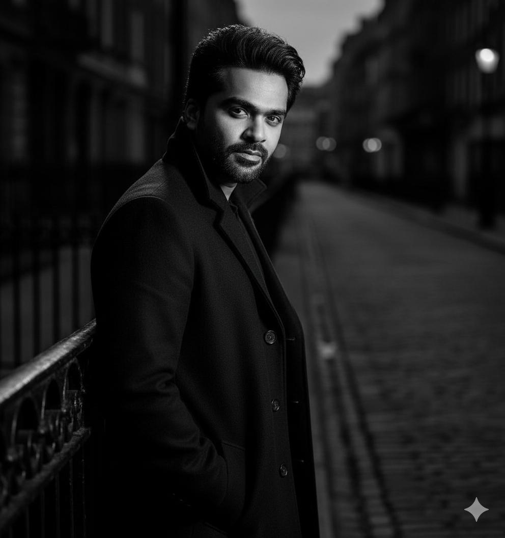 Black and White Noir Fashion Editorial Portrait 3