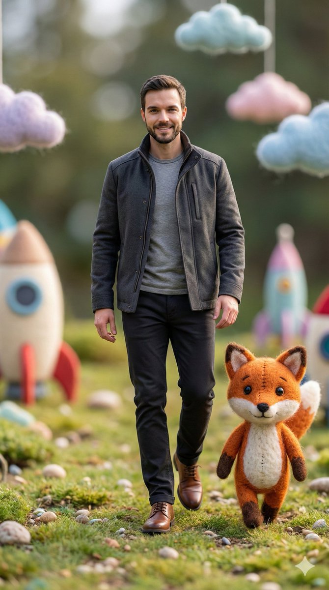Photorealistic Human and Felt Fox Hybrid 3