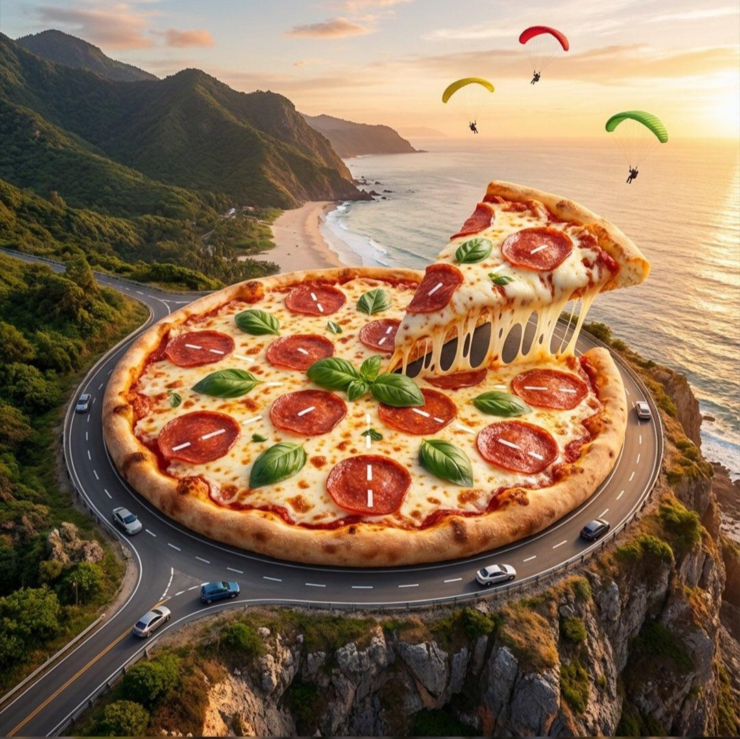 Surreal Pizza Landscapes and Cyberpunk Cars