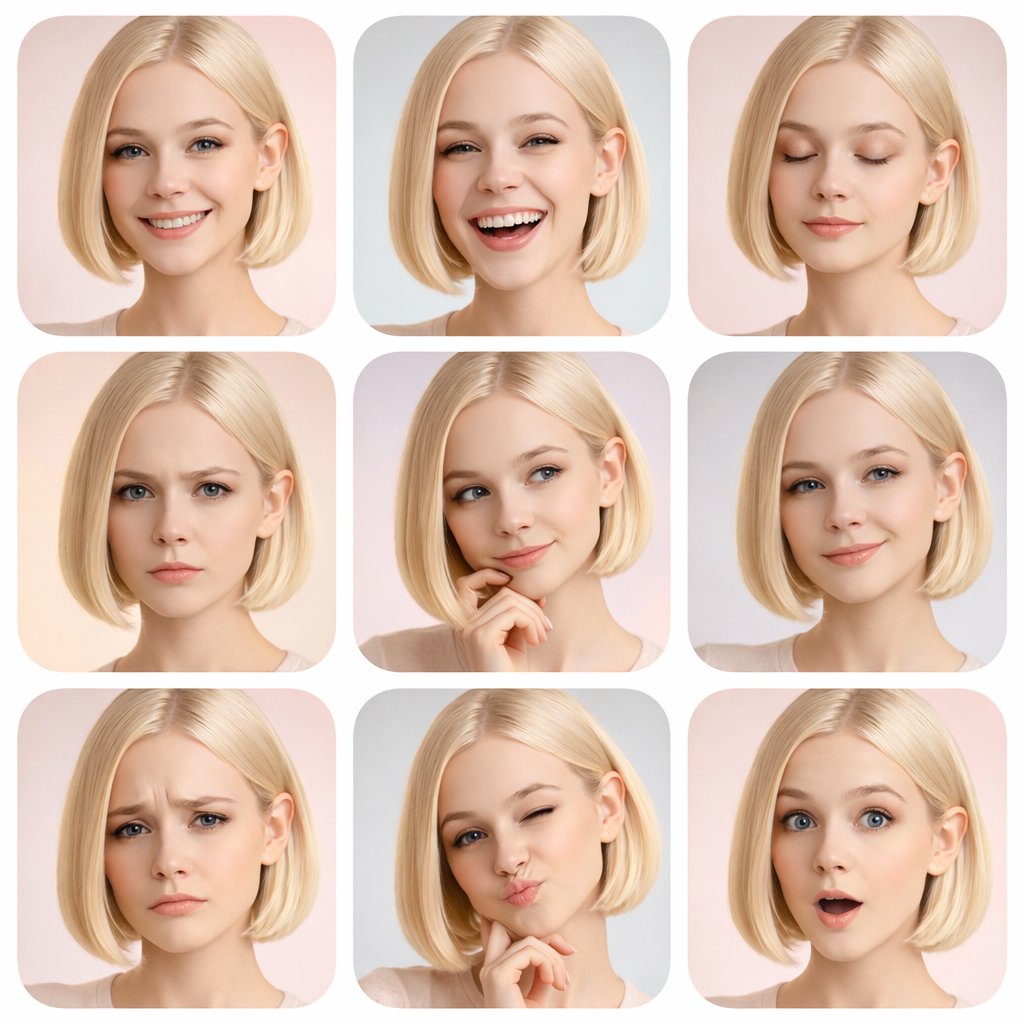 Portrait grid with varied facial expressions 2