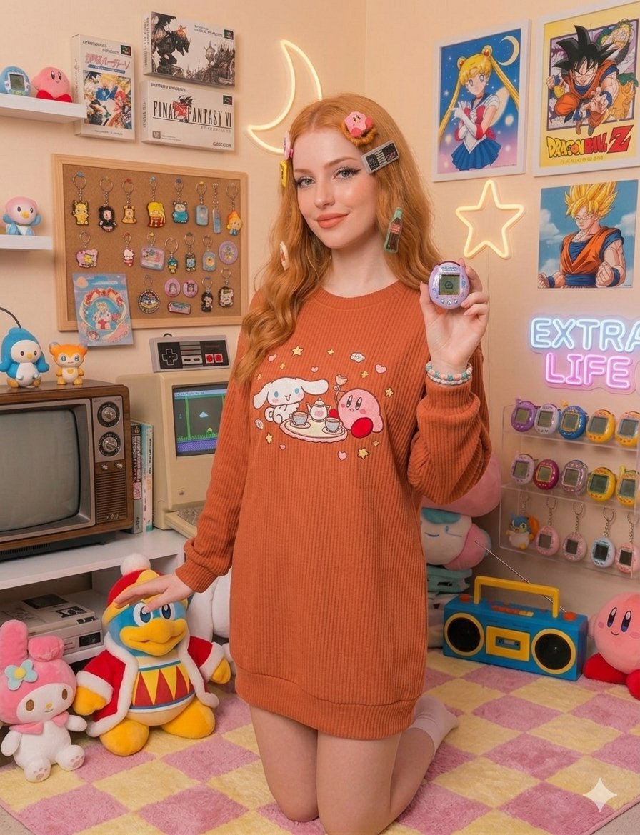 Nostalgic Gamer Girl Room Portrait 3