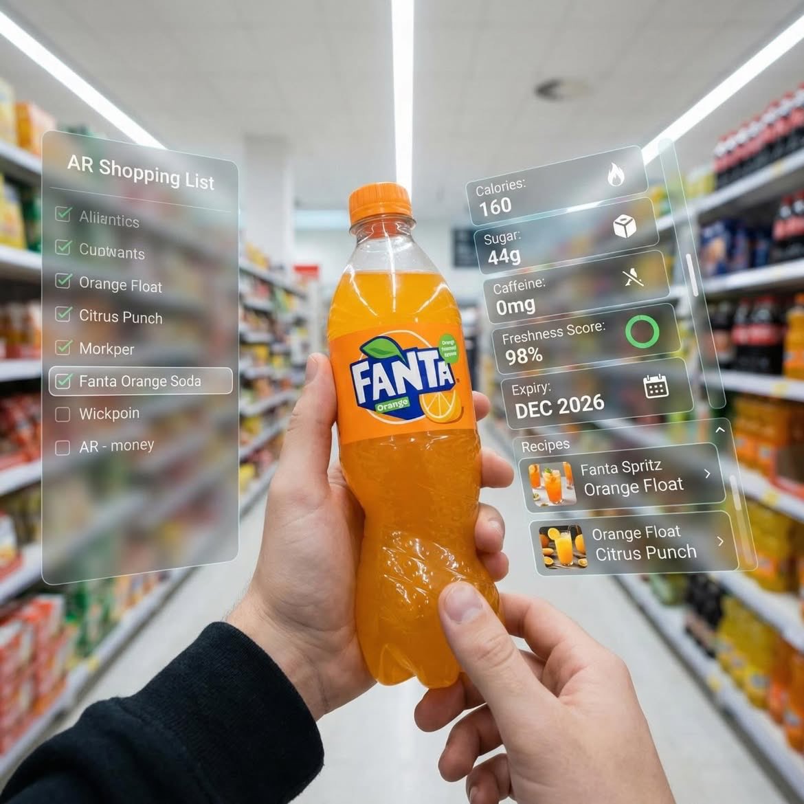 Augmented Reality UI Overlays on Food Items 3