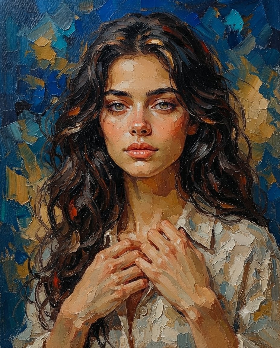 Textured Impasto Oil Portrait 3