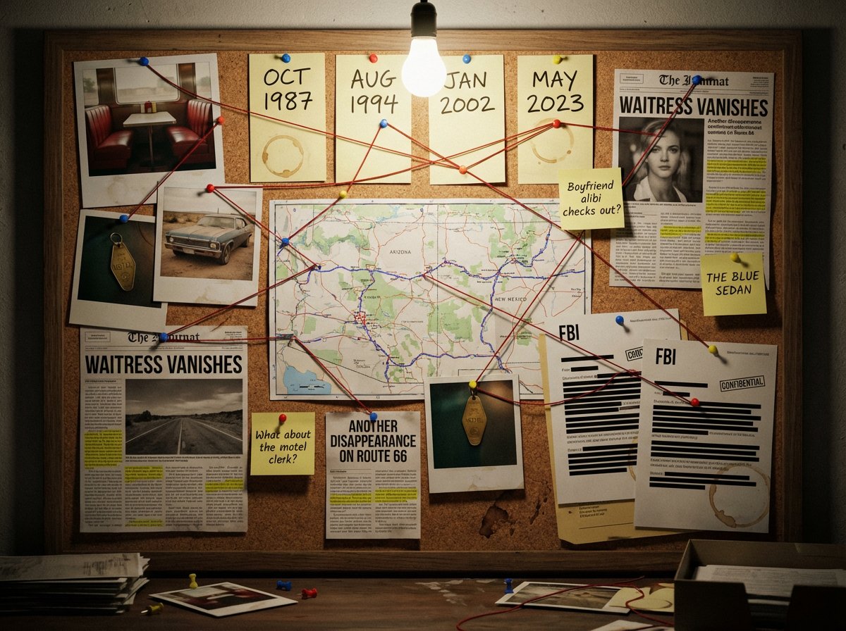 Noir Detective Evidence Board Visualization