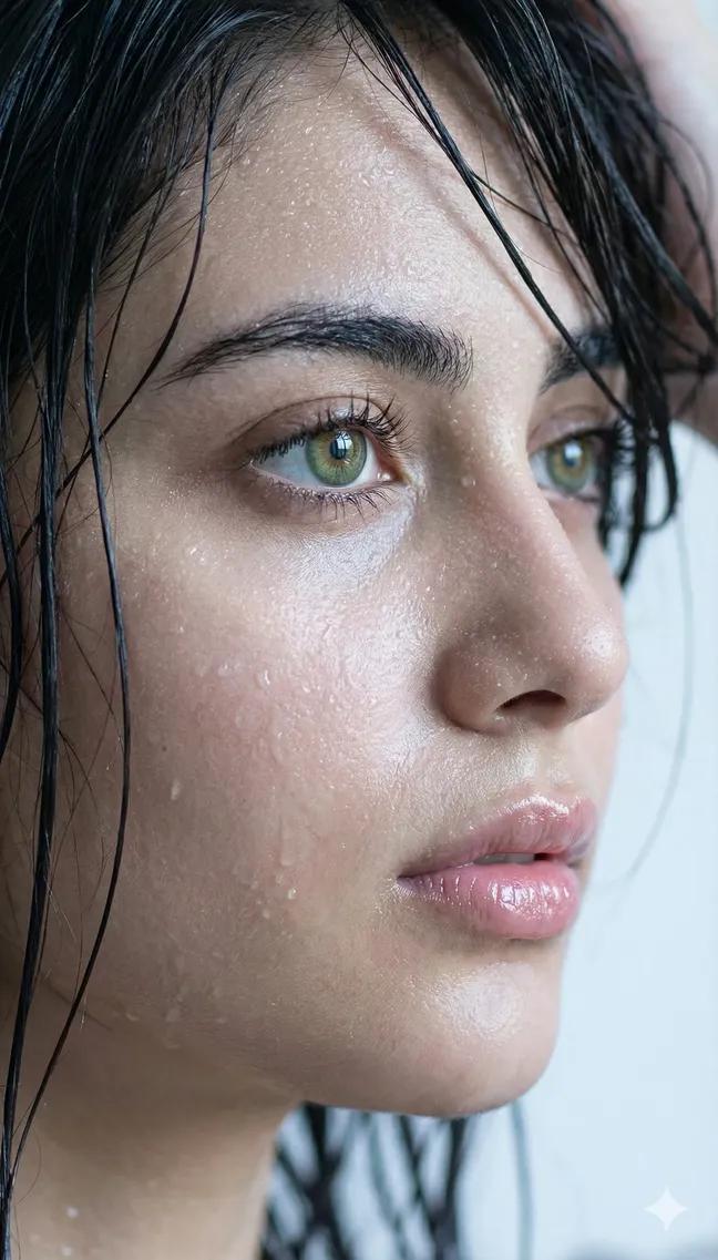 Extreme Wet Close-Up Portrait