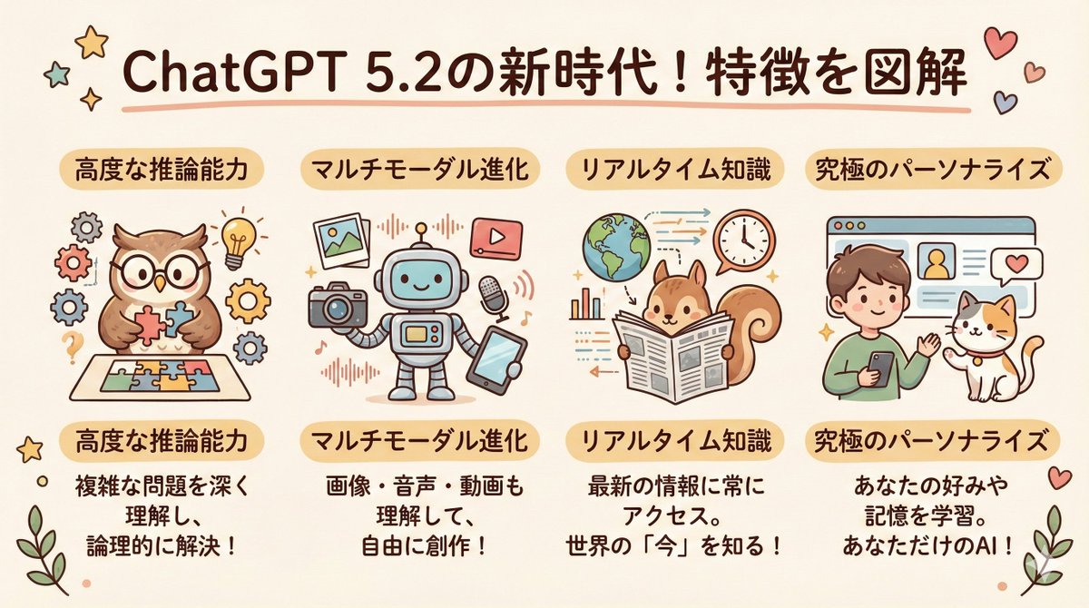 Diagram of ChatGPT 5.2 Features with Japanese Text 2