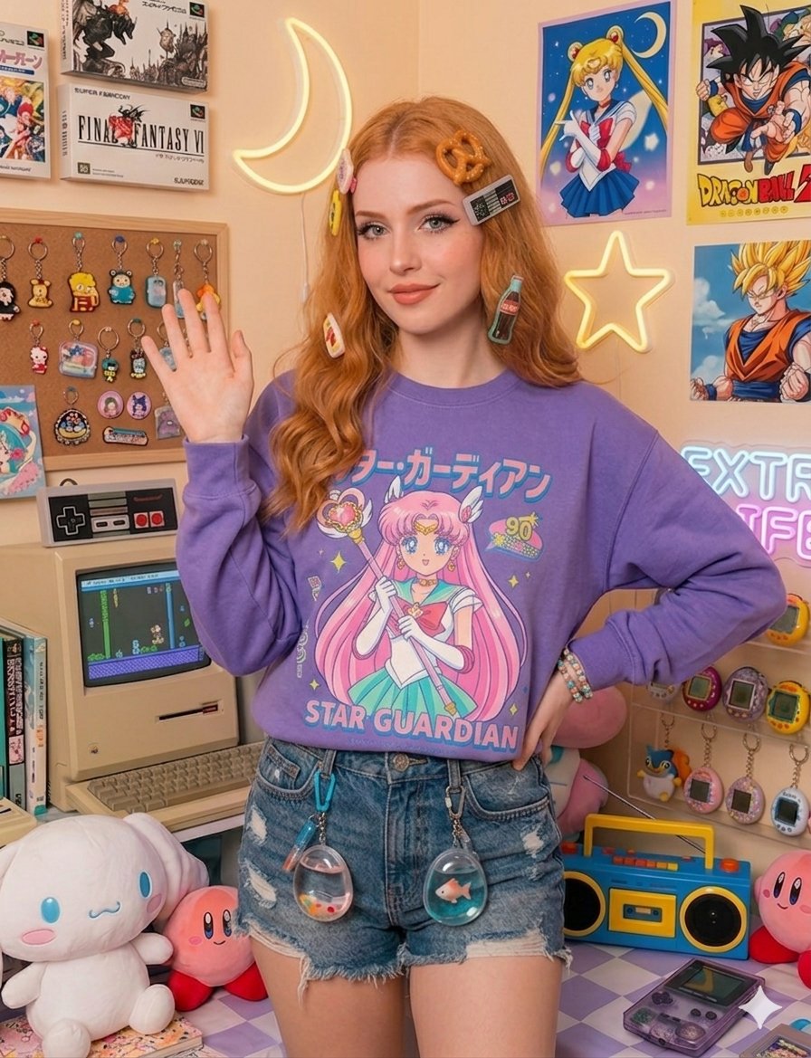 Nostalgic Gamer Girl Room Portrait 2