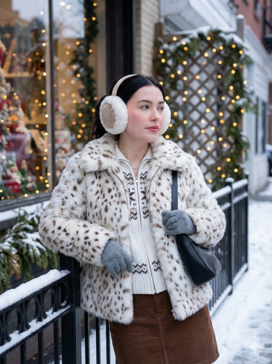 Cozy Winter Street Fashion Portrait Prompt