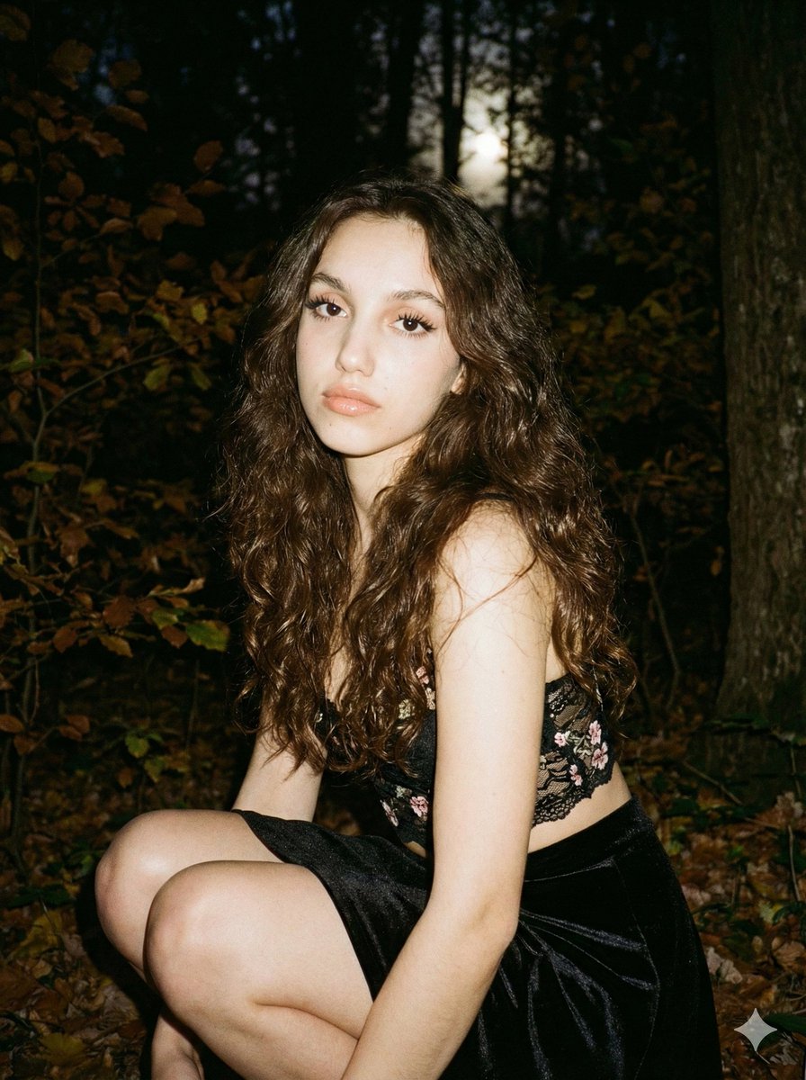 Vintage Film Aesthetic Portrait in a Forest