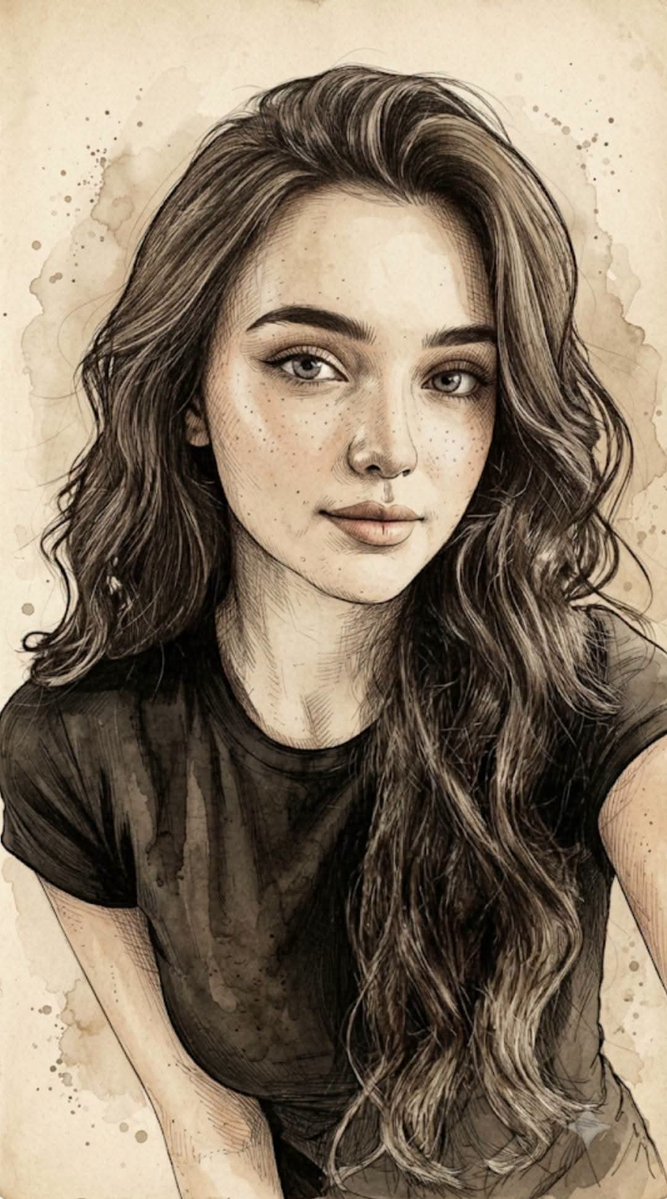 Fine Art Mixed-Media Portrait Illustration 2