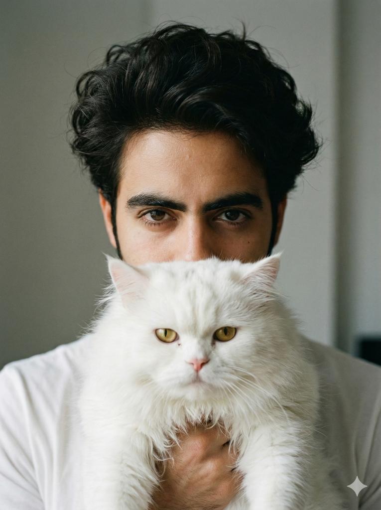 Close-up Portrait with Persian Cat
