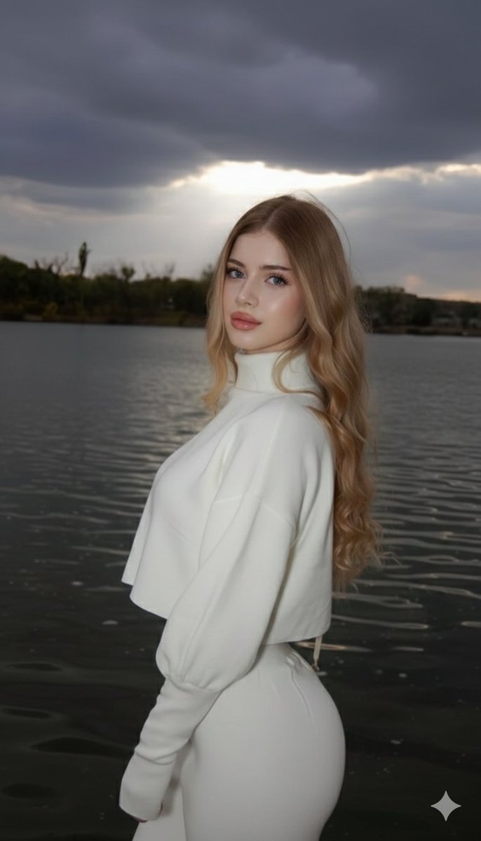 Cinematic Lakeside Fashion Portrait Prompt (Golden Hour)