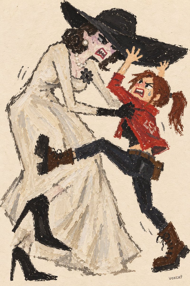 Comic / Storyboard - Neo-Naive Style Character Fight Illustration Prompt