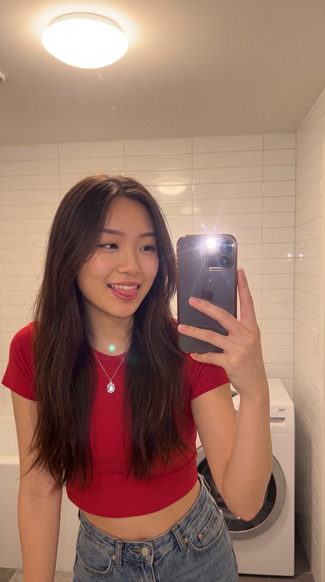 Playful Mirror Selfie Portrait 3