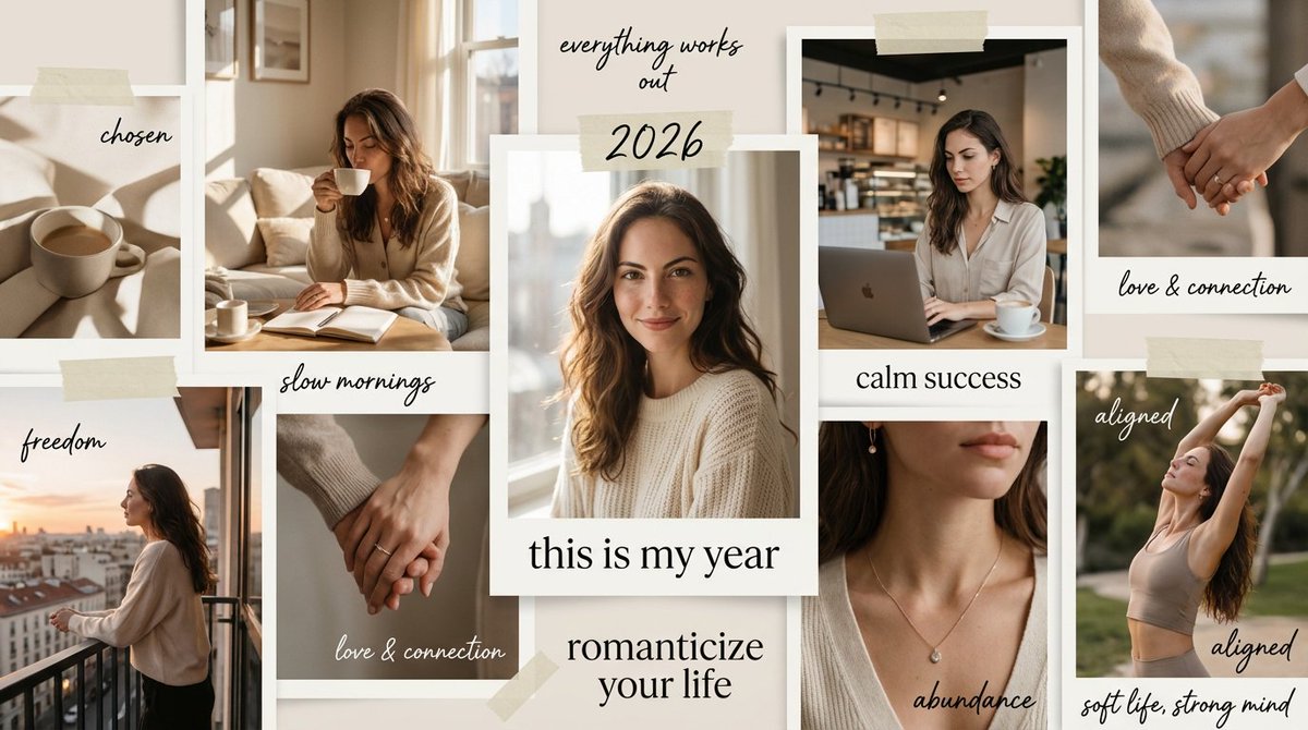 High-Aesthetic 2026 Vision Board Collage