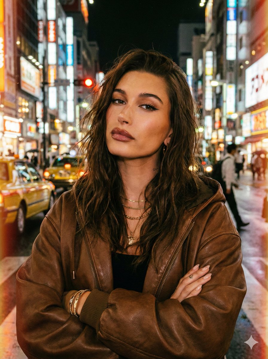 Moody Tokyo Night Street Portrait Prompt in JSON