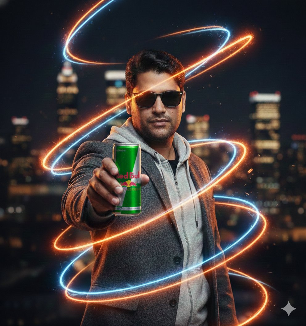 Commercial Energy Drink Photography Prompt with Neon Effects 4